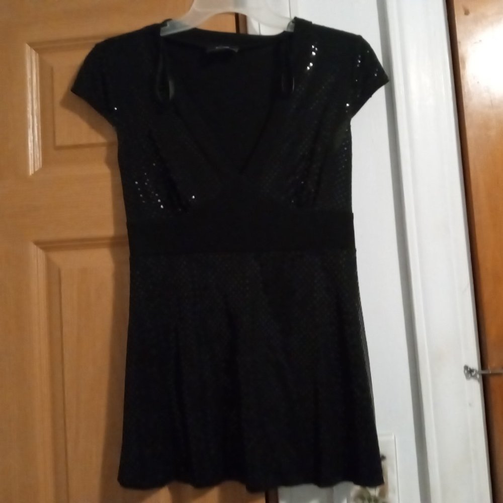 L black sequin top